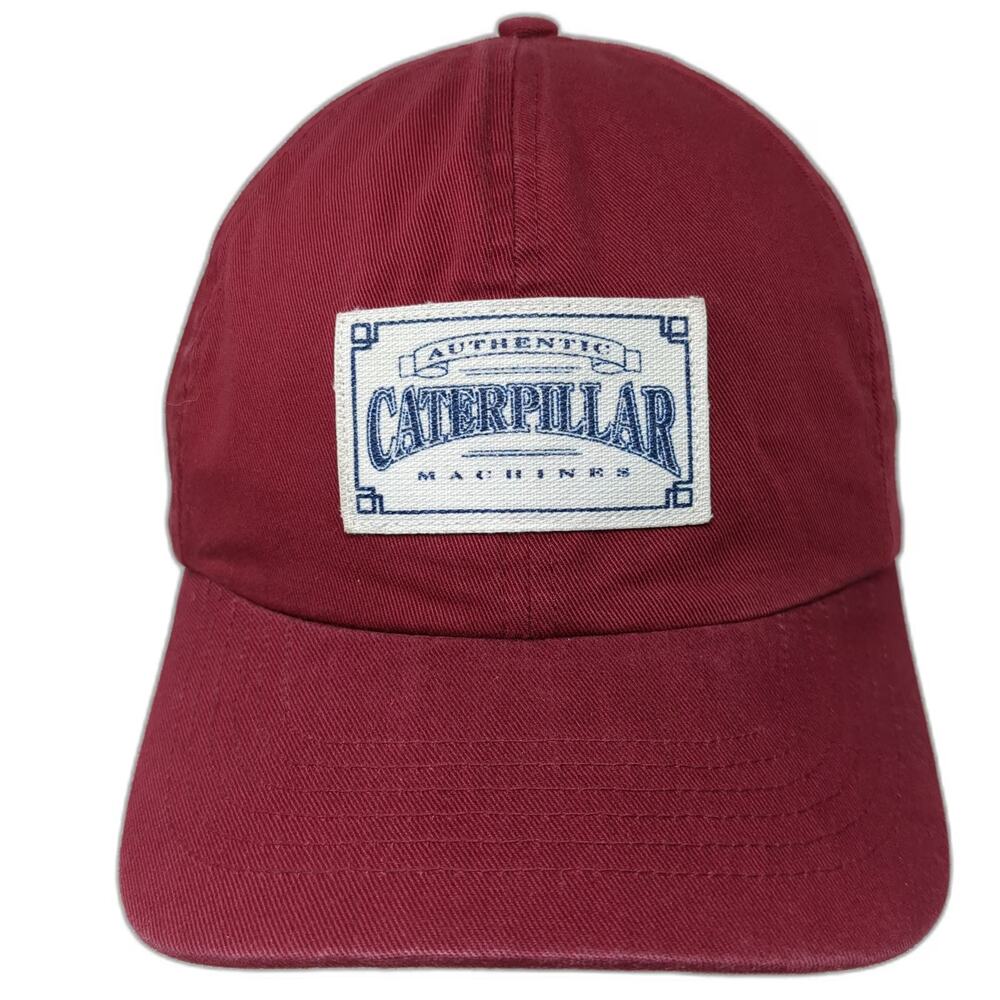 CYRK Baseball Cap Red One Size Caterpillar Machines Front Patch Slideback Hat